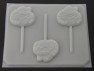 201sp Orange Cat Face Chocolate or Hard Candy Lollipop Mold